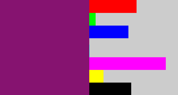 Hex color #861370 - darkish purple