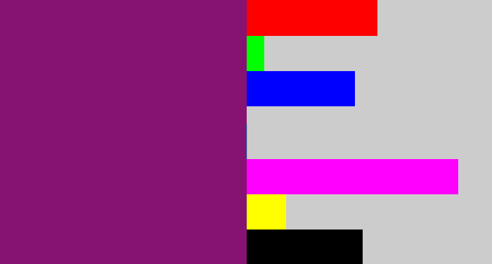 Hex color #861371 - darkish purple