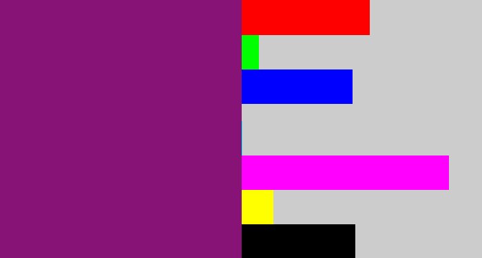 Hex color #861375 - darkish purple