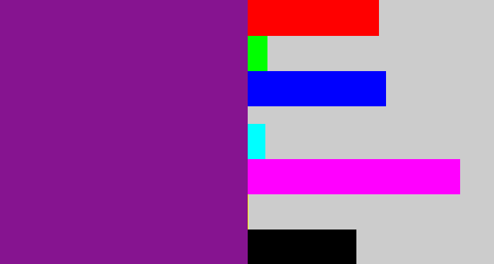 Hex color #861490 - purple