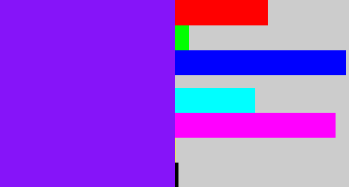 Hex color #8614f9 - violet