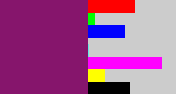 Hex color #86156c - darkish purple