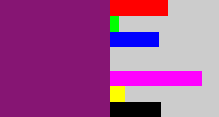 Hex color #861573 - darkish purple