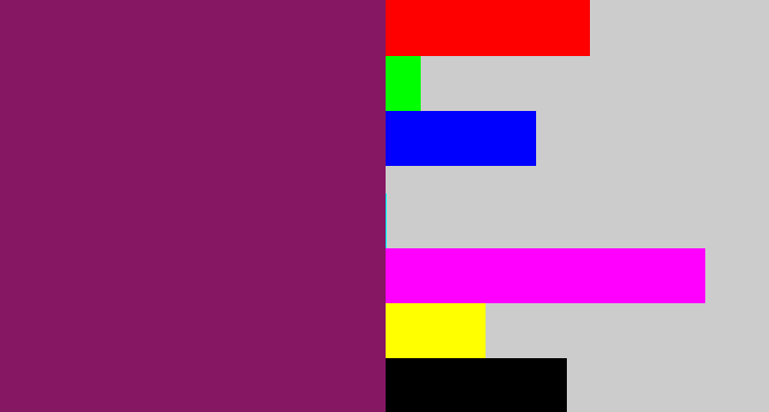 Hex color #861763 - darkish purple