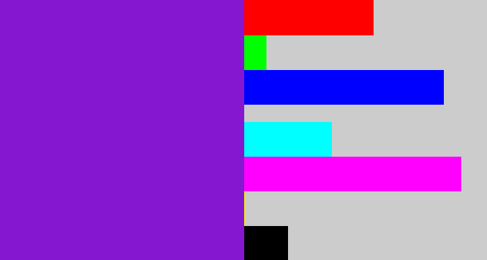 Hex color #8617d1 - violet