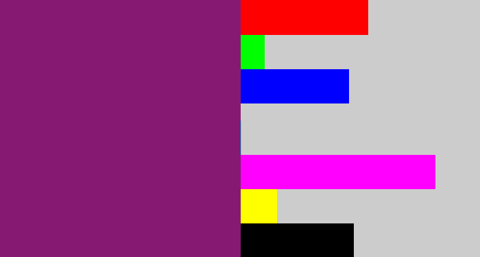 Hex color #861a72 - darkish purple