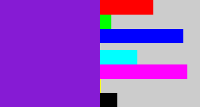 Hex color #861bd4 - violet
