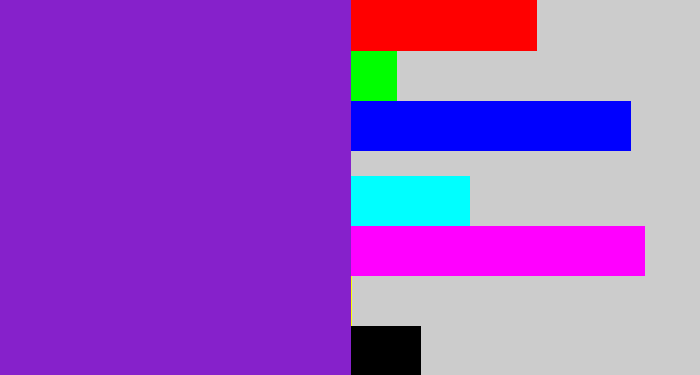 Hex color #8621cb - purple/blue