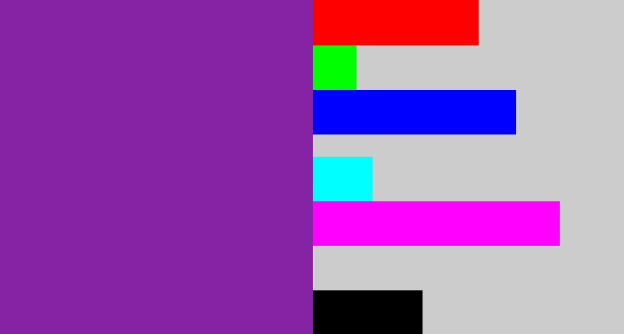 Hex color #8623a5 - purple
