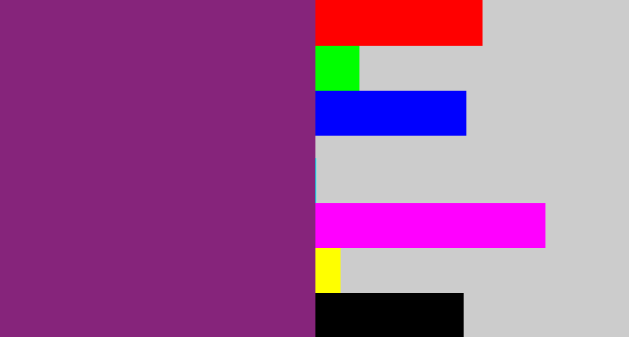 Hex color #86247b - darkish purple