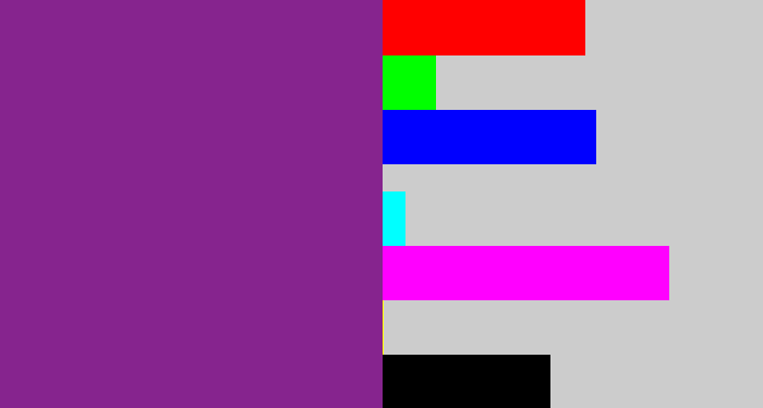 Hex color #86248e - purple