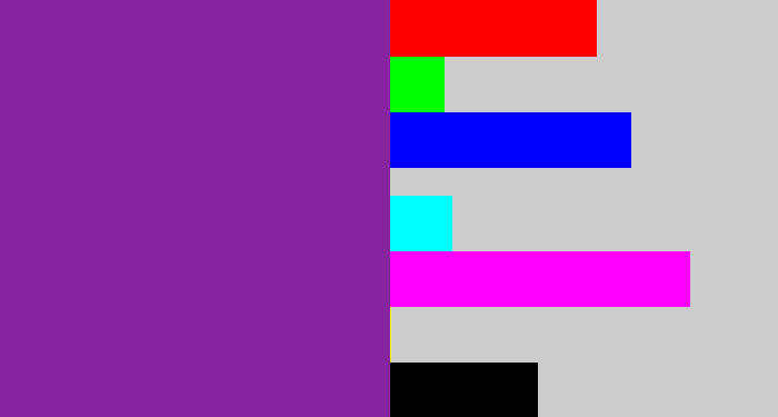 Hex color #86249f - purple