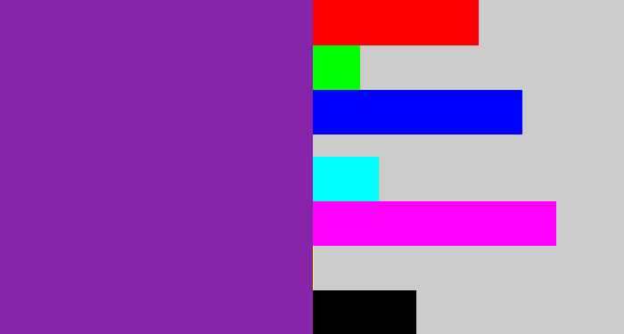 Hex color #8625aa - purple