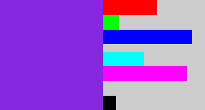 Hex color #8628df - bluish purple