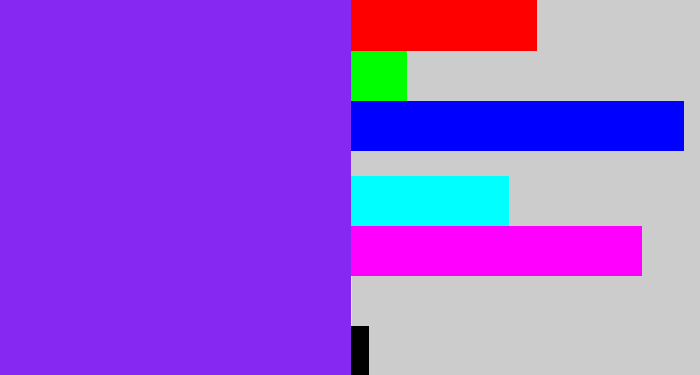 Hex color #8628f2 - bluish purple