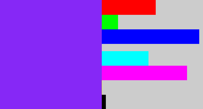 Hex color #8628f6 - bluish purple