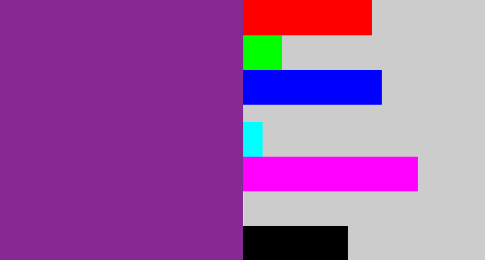 Hex color #862992 - warm purple