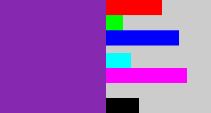 Hex color #8629b0 - purple