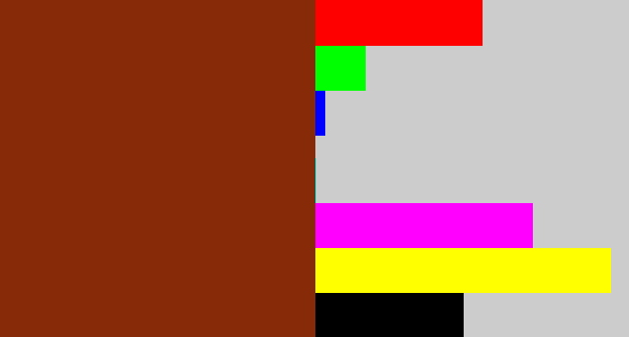 Hex color #862a08 - reddish brown