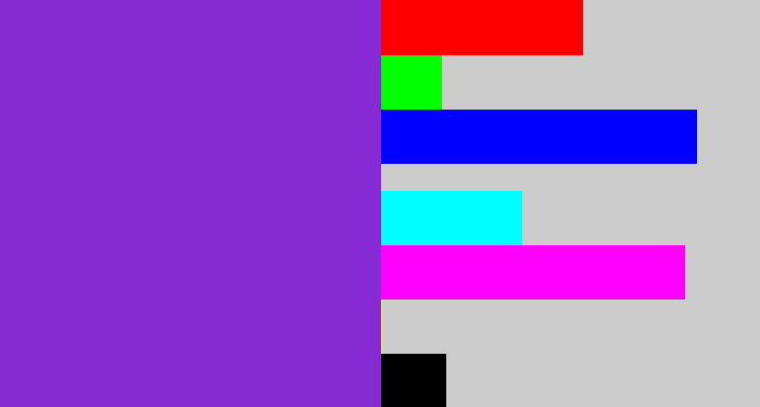 Hex color #862ad4 - bluish purple