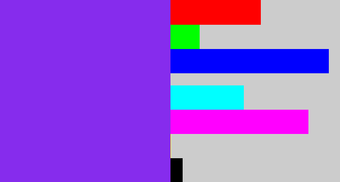 Hex color #862ced - bluish purple