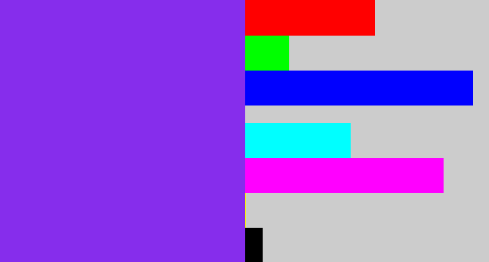 Hex color #862dec - bluish purple