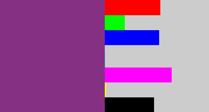 Hex color #863084 - warm purple