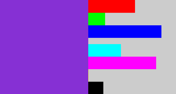 Hex color #8630d4 - bluish purple