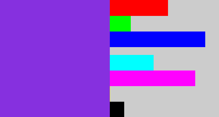 Hex color #8630df - bluish purple