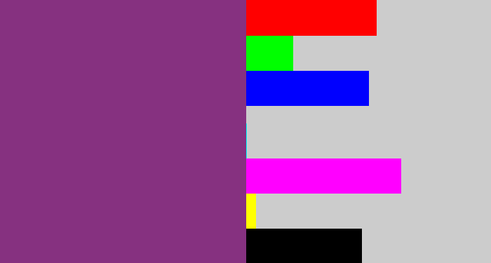 Hex color #863180 - light eggplant