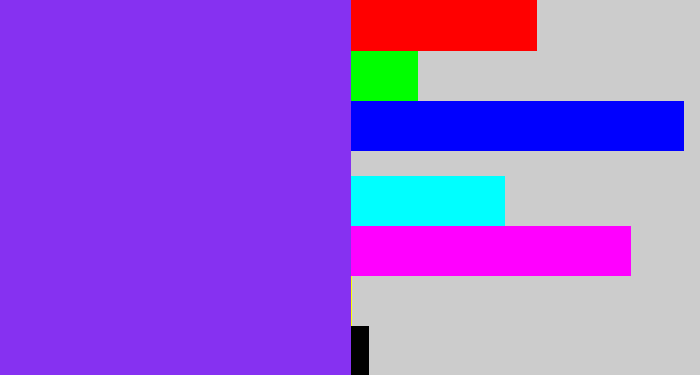 Hex color #8631f1 - bluish purple