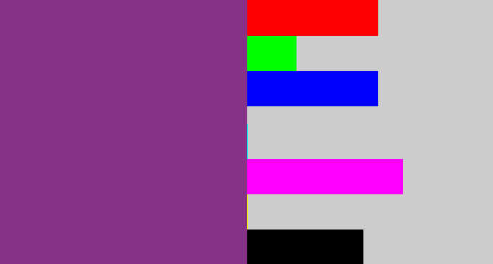 Hex color #863286 - warm purple