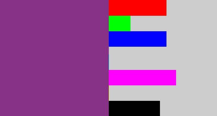 Hex color #863386 - warm purple