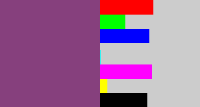 Hex color #86407d - light eggplant