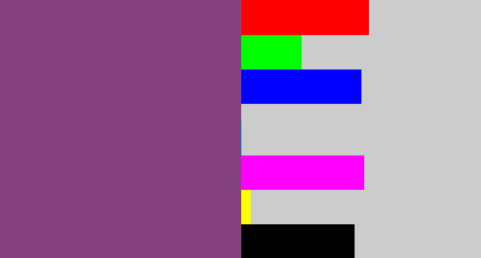 Hex color #864180 - light eggplant