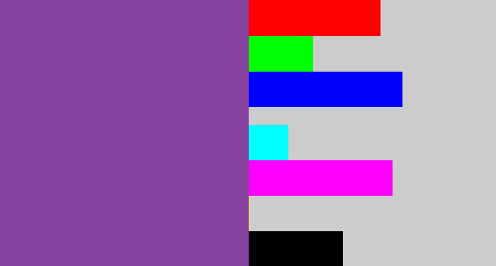 Hex color #86429f - medium purple