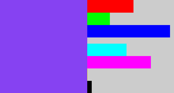 Hex color #8642f2 - purpley