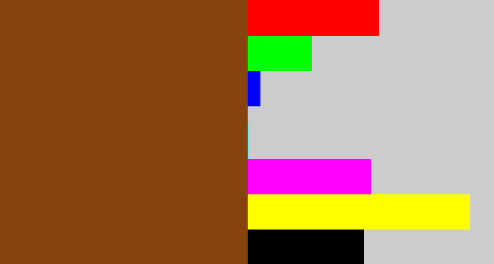 Hex color #86430e - medium brown