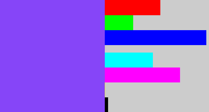 Hex color #8645f8 - purpley