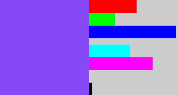 Hex color #8649f8 - purpley