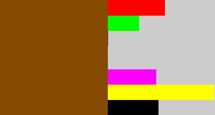 Hex color #864a01 - warm brown