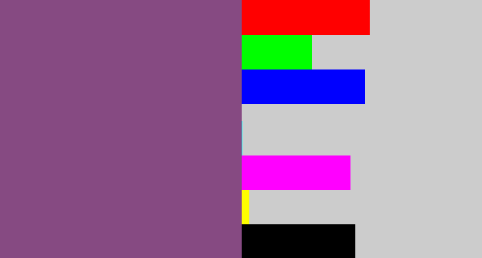 Hex color #864a82 - light eggplant