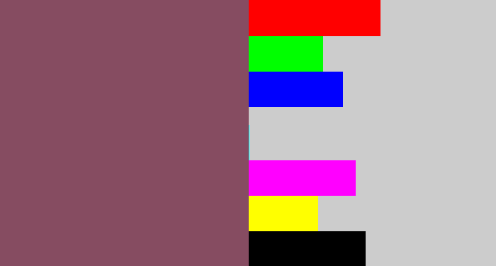 Hex color #864c61 - dark mauve