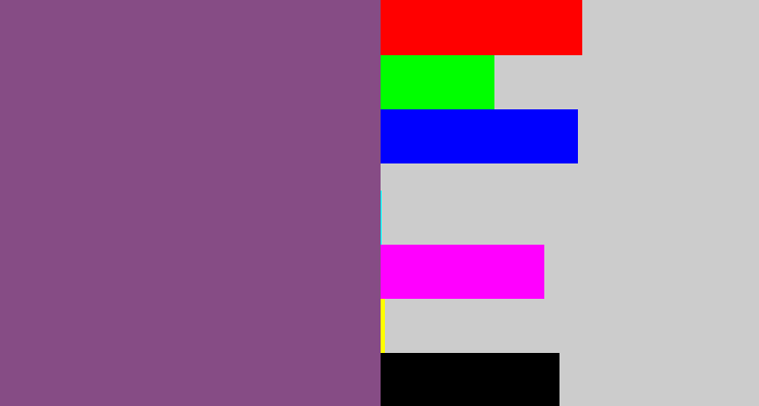 Hex color #864c85 - light eggplant