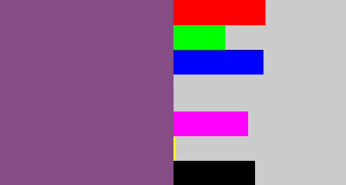 Hex color #864d84 - light eggplant
