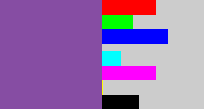 Hex color #864da3 - medium purple