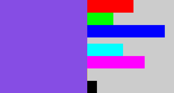 Hex color #864de4 - purpley