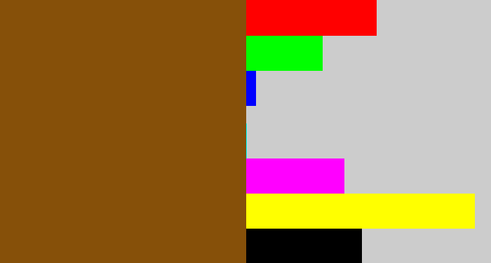 Hex color #865009 - medium brown