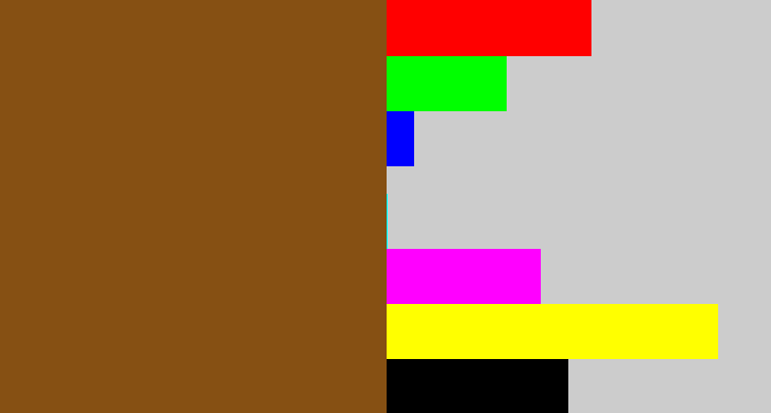 Hex color #865013 - medium brown