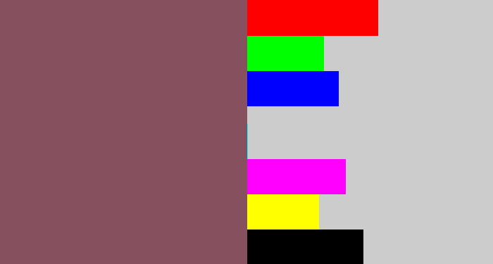 Hex color #86505f - dark mauve